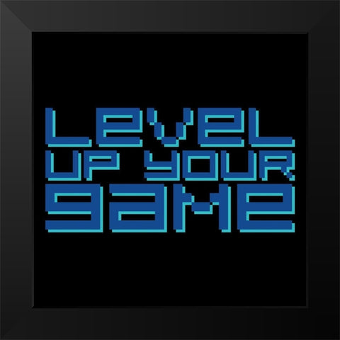 Level Up Black Modern Wood Framed Art Print by Villa, Mlli