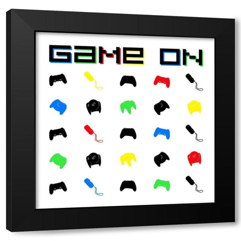 Game On Controls Black Modern Wood Framed Art Print by Villa, Mlli