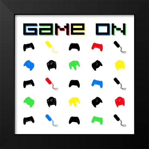 Game On Controls Black Modern Wood Framed Art Print by Villa, Mlli