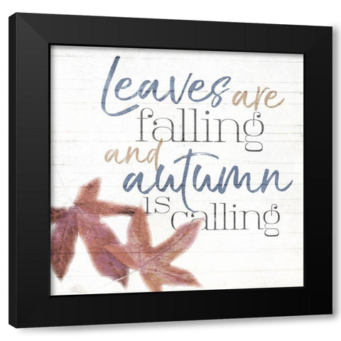 Leaves Black Modern Wood Framed Art Print with Double Matting by Villa, Mlli