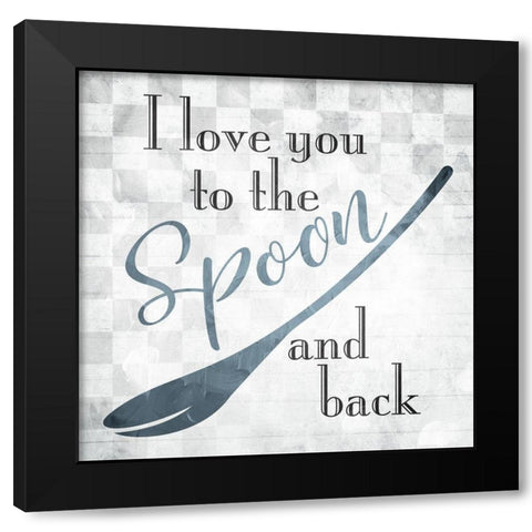 Spoon And Back Black Modern Wood Framed Art Print by Villa, Mlli
