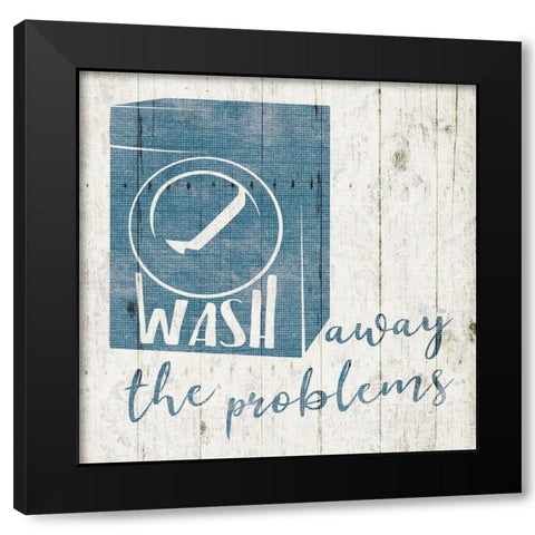Wash Away Black Modern Wood Framed Art Print by Villa, Mlli