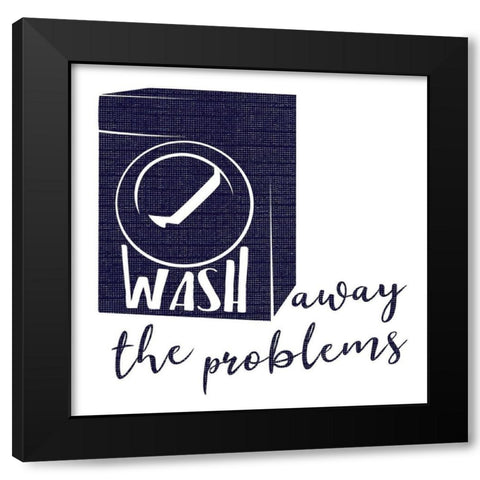 Wash Away Dark Blue Black Modern Wood Framed Art Print with Double Matting by Villa, Mlli
