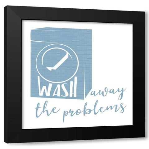 Wash Away Blue Black Modern Wood Framed Art Print by Villa, Mlli