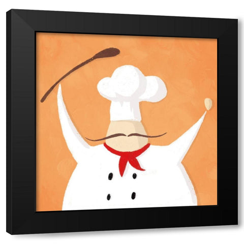 Spoon Chef Black Modern Wood Framed Art Print with Double Matting by Villa, Mlli