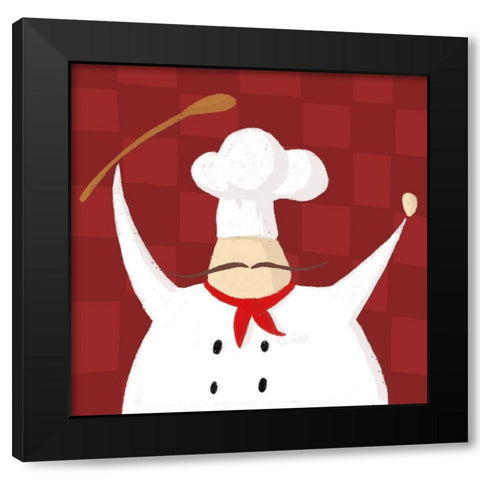 Spoon Chef Traditional Black Modern Wood Framed Art Print with Double Matting by Villa, Mlli