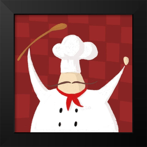 Spoon Chef Traditional Black Modern Wood Framed Art Print by Villa, Mlli