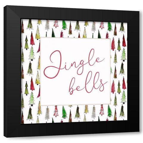 Jingle Bells Black Modern Wood Framed Art Print with Double Matting by Villa, Mlli