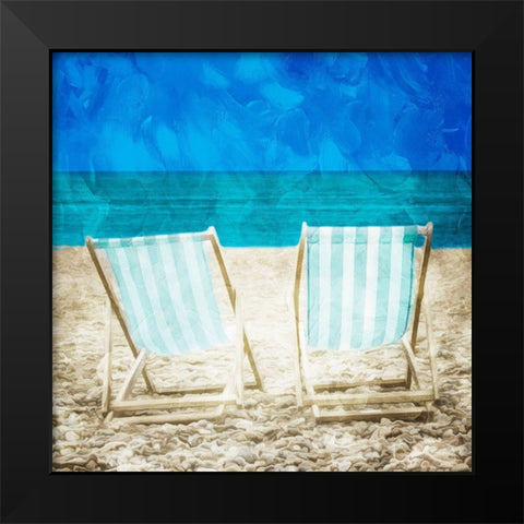 Lets Look Out On The Beach Black Modern Wood Framed Art Print by Villa, Mlli