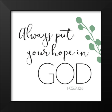 Always Put Green Black Modern Wood Framed Art Print by Villa, Milli