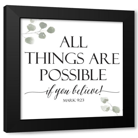 If You Believe Black Modern Wood Framed Art Print by Villa, Milli