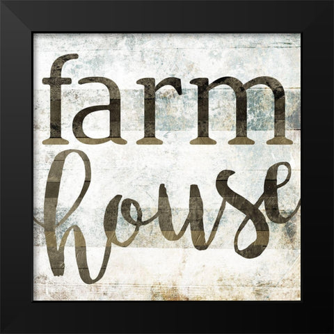 Farm House Black Modern Wood Framed Art Print by Villa, Mlli