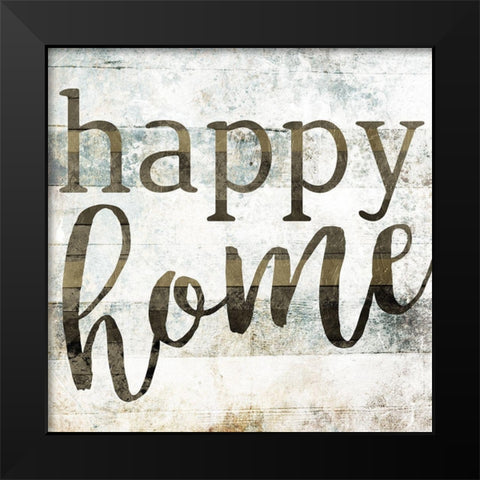 Happy Home Black Modern Wood Framed Art Print by Villa, Mlli