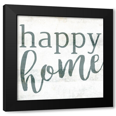 Happy Home Simpler Black Modern Wood Framed Art Print by Villa, Mlli