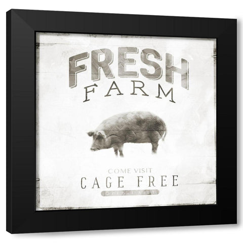 Fresh Pig Black Modern Wood Framed Art Print by Villa, Mlli