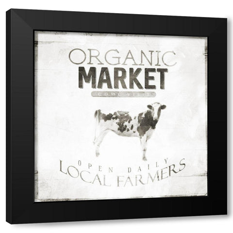 Fresh Cow Black Modern Wood Framed Art Print with Double Matting by Villa, Mlli