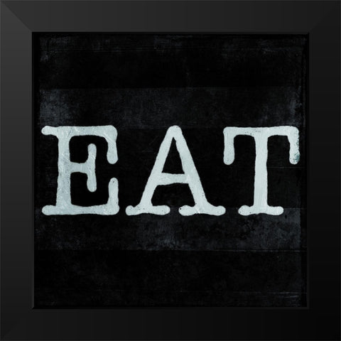 ReEat Black Modern Wood Framed Art Print by Villa, Milli