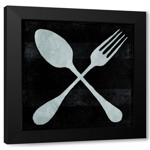 ReEating Utensils Black Modern Wood Framed Art Print with Double Matting by Villa, Milli