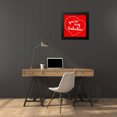 Youre My Valentine Black Modern Wood Framed Art Print by Villa, Milli