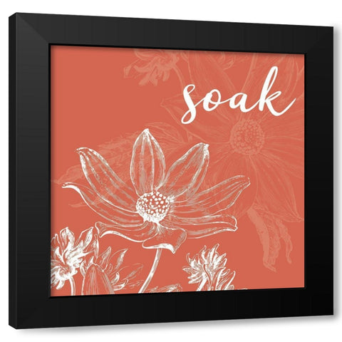 Soak Flower Black Modern Wood Framed Art Print by Villa, Milli
