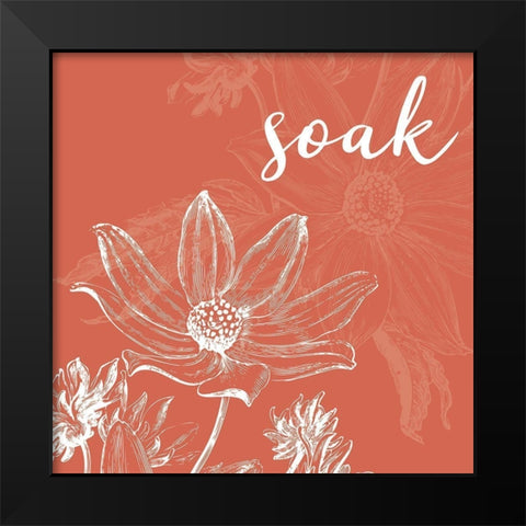 Soak Flower Black Modern Wood Framed Art Print by Villa, Milli