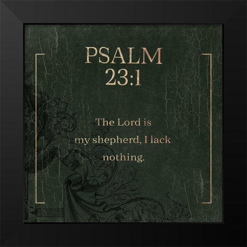 Psalm 231 Swamp Black Modern Wood Framed Art Print by Villa, Milli
