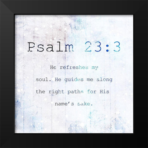 Psalm 233 Night Farm Black Modern Wood Framed Art Print by Villa, Milli