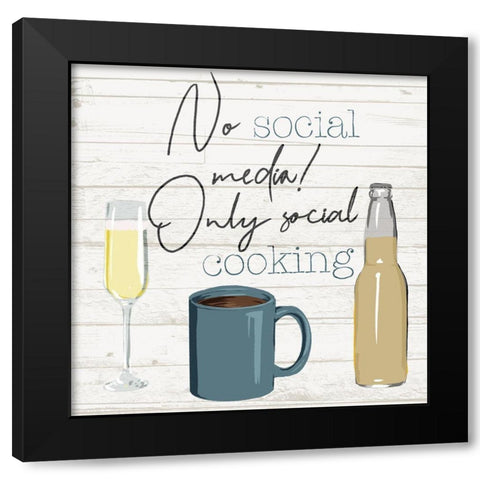 No Social Media Black Modern Wood Framed Art Print with Double Matting by Villa, Milli