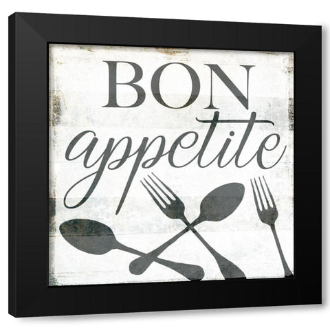 Bon Appetite Black Modern Wood Framed Art Print with Double Matting by Villa, Milli
