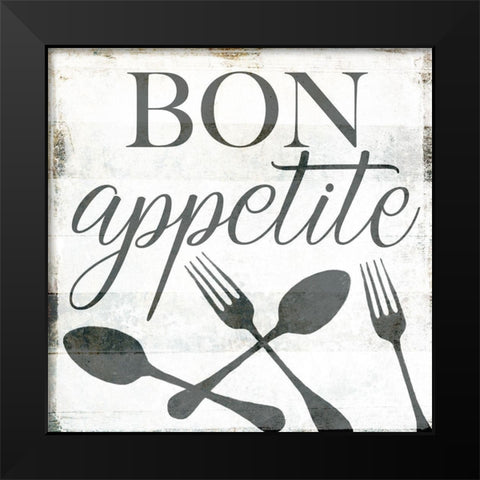 Bon Appetite Black Modern Wood Framed Art Print by Villa, Milli