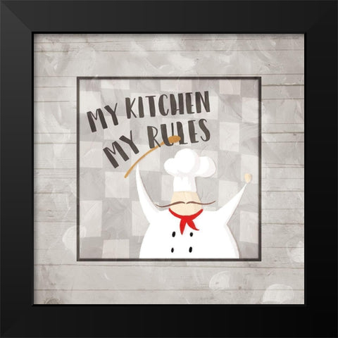 My Kitchen Black Modern Wood Framed Art Print by Villa, Milli