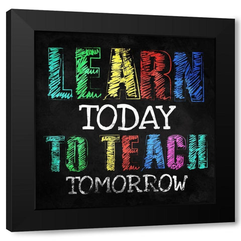 Learn To Teach Black Modern Wood Framed Art Print by Villa, Milli