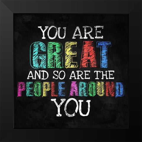 Great People Around Black Modern Wood Framed Art Print by Villa, Milli