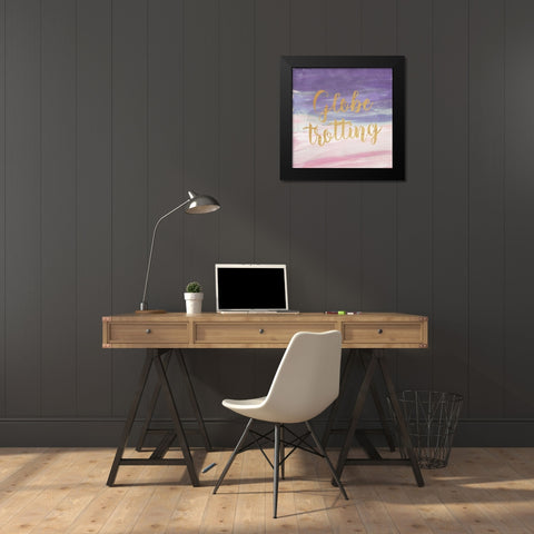 Globe Trotting Black Modern Wood Framed Art Print by Villa, Milli
