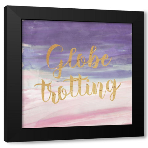 Globe Trotting Black Modern Wood Framed Art Print by Villa, Milli