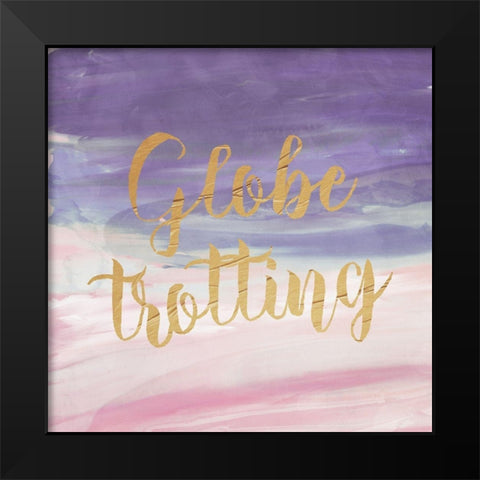 Globe Trotting Black Modern Wood Framed Art Print by Villa, Milli