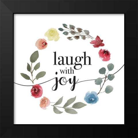 Laugh With Joy Black Modern Wood Framed Art Print by Villa, Milli