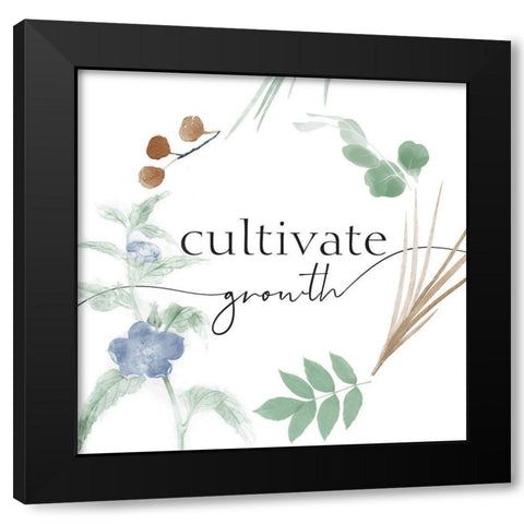 Cultivate Growth Black Modern Wood Framed Art Print by Villa, Milli