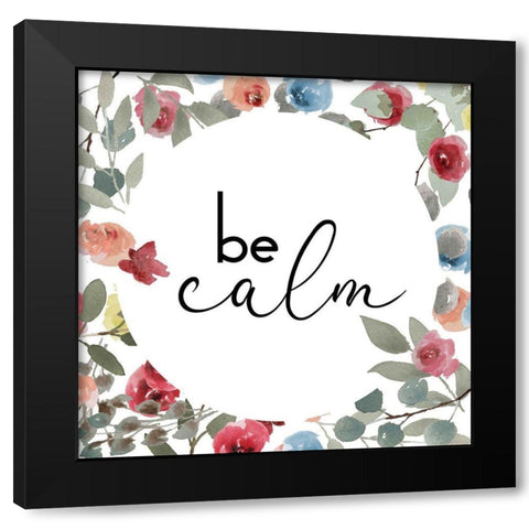 Be Calm Black Modern Wood Framed Art Print with Double Matting by Villa, Milli