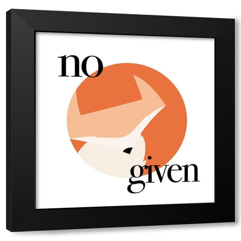 No Fox Black Modern Wood Framed Art Print by Villa, Milli