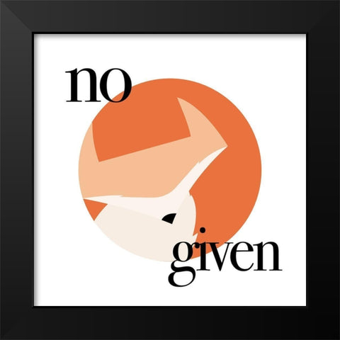 No Fox Black Modern Wood Framed Art Print by Villa, Milli