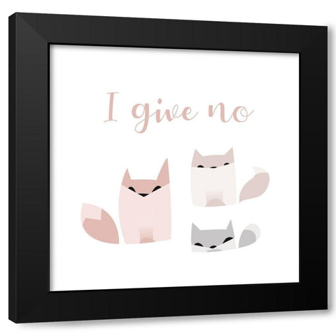I Give No Fox Black Modern Wood Framed Art Print by Villa, Milli