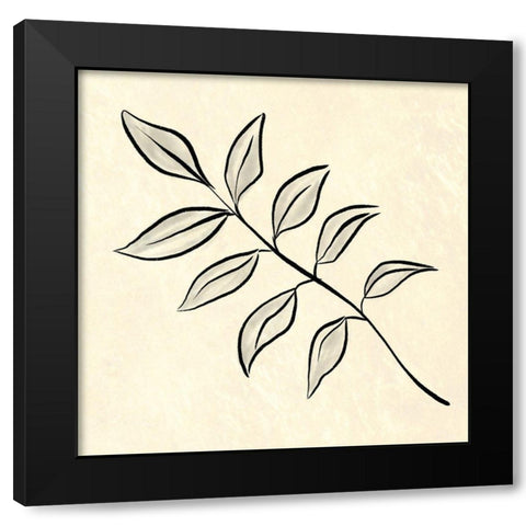 Paper Simple flower Black Modern Wood Framed Art Print with Double Matting by Villa, Milli
