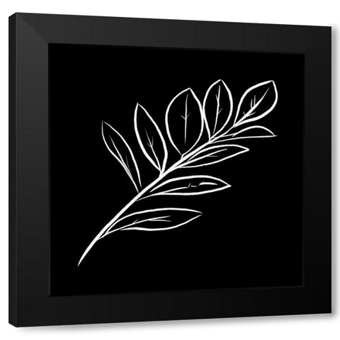 Simple Black flower Black Modern Wood Framed Art Print with Double Matting by Villa, Milli