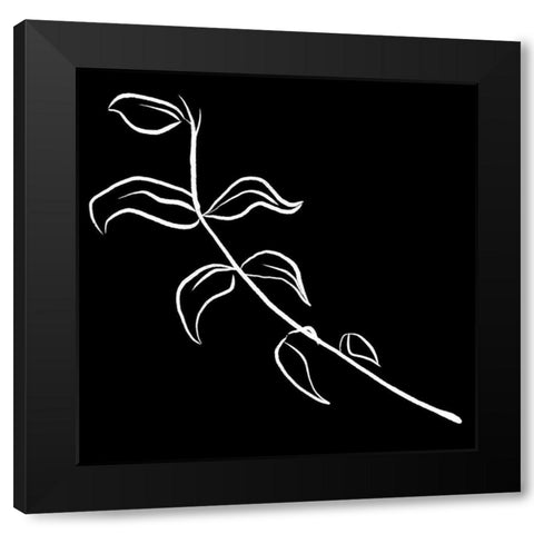 Simple Black flower 2 Black Modern Wood Framed Art Print with Double Matting by Villa, Milli