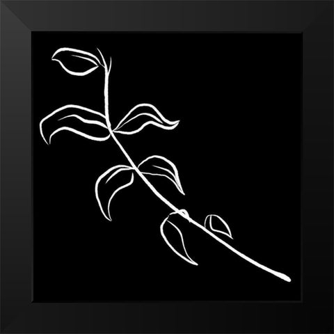 Simple Black flower 2 Black Modern Wood Framed Art Print by Villa, Milli