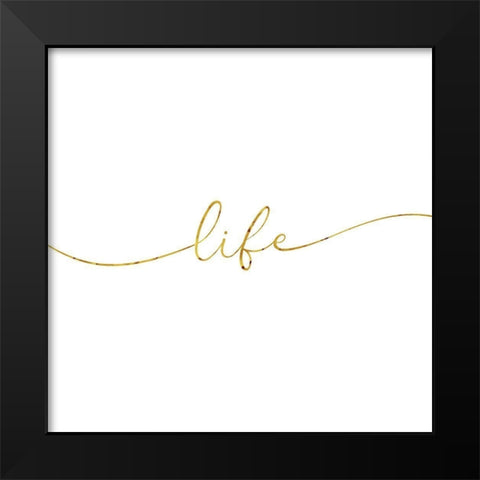 Gold Life Black Modern Wood Framed Art Print by Villa, Milli