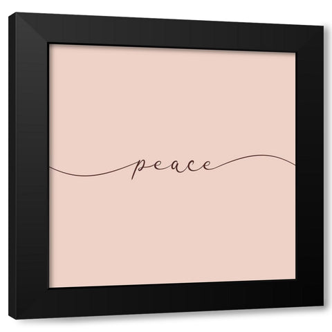 Peace Black Modern Wood Framed Art Print by Villa, Milli