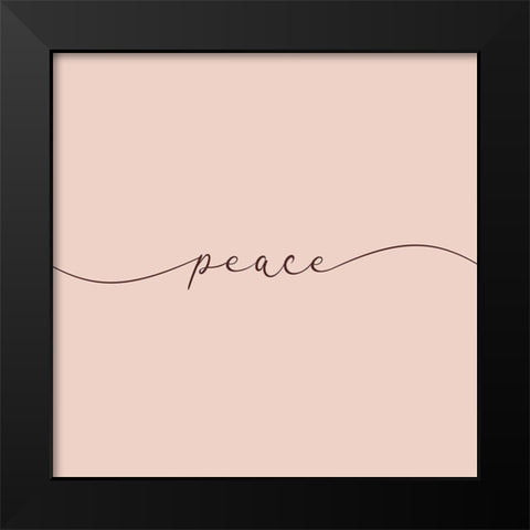 Peace Black Modern Wood Framed Art Print by Villa, Milli