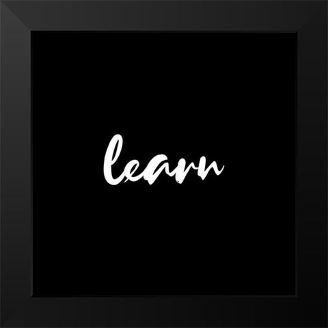 Learn Black Modern Wood Framed Art Print by Villa, Milli